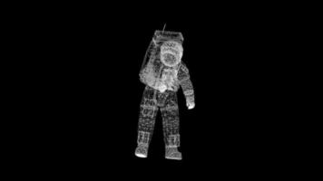 astronauta della griglia che gira nello spazio esterno video