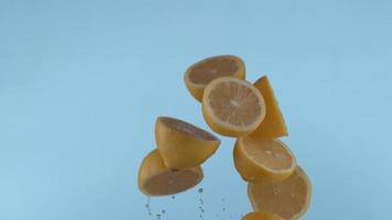 Sliced lemons flying in slow motion, shot with Phantom Flex 4K at 1000 frames per second video