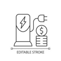 Charging cost linear icon vector