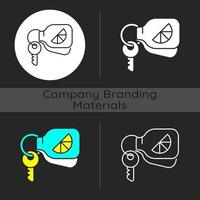 Branded keyring dark theme icon vector