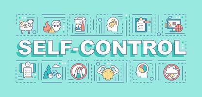 Self control word concepts banner vector