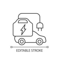 Portable EV charger linear icon vector