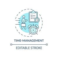 Time management blue concept icon vector