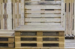 Pallets stacked, wood background photo