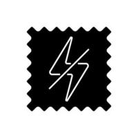 Antistatic fabric feature black glyph icon vector