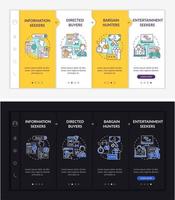 Internet buyer behavior onboarding vector template