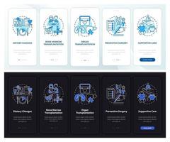 Genetic diseases treatment onboarding mobile app page screen with concepts vector