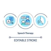 Speech therapy concept icon vector