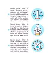 Iconos de línea de concepto de valores corporativos con texto vector