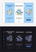 Shoppers types onboarding vector template