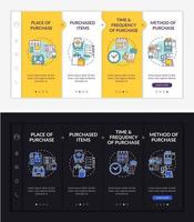 Shopper behavior patterns onboarding vector template