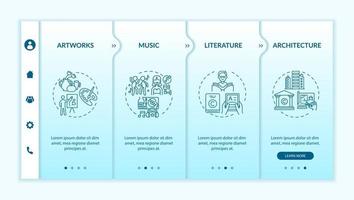 Original works kinds onboarding vector template