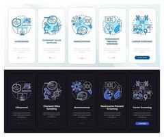 Genetic diseases testing onboarding mobile app page screen with concepts vector