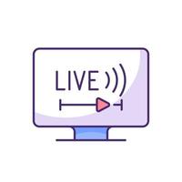 Live TV RGB color icon vector