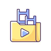 Streaming service library RGB color icon vector