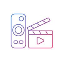 películas en streaming icono de vector lineal degradado