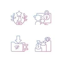 Broadcast services gradient linear vector icons set