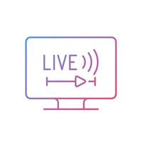 Live TV gradient linear vector icon
