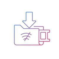 Offline downloads gradient linear vector icon