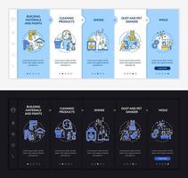 Domestic air pollution onboarding vector template