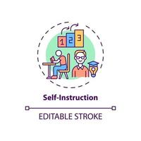 Self instruction concept icon vector