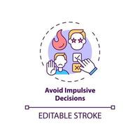 Avoid impulsive decisions concept icon vector