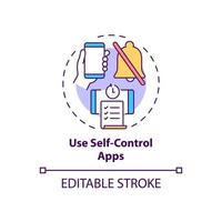 Use self control apps concept icon vector