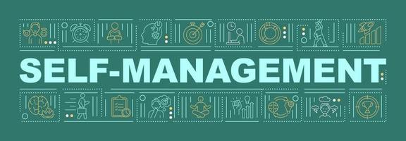 Self management strategies word concepts banner vector