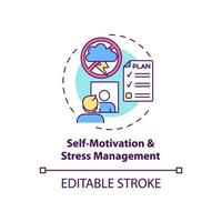 Self motivation and stress management concept icon vector