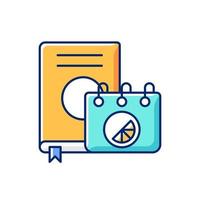 Branded diary and notebook RGB color icon vector