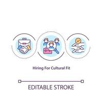 Hiring for cultural fit concept icon vector