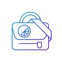 Branded shoulder bag gradient linear vector icon