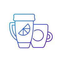 Branded cup and thermal cup gradient linear vector icon