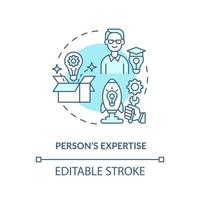 Person expertise blue concept icon vector