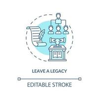 Leave a legacy blue concept icon vector