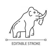 Mammoth skeleton linear icon vector