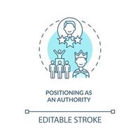 Positioning as authority blue concept icon vector