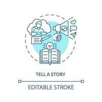 Tell story blue concept icon vector