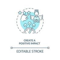 Create positive impact blue concept icon vector