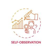 Self observation red gradient concept icon vector