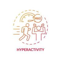 Hyperactivity red gradient concept icon