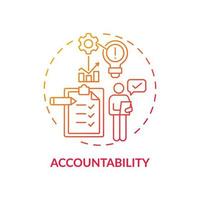 Accountability red gradient concept icon vector