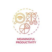 Meaningful productivity red gradient concept icon vector