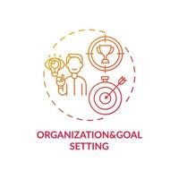 Organization and goal setting red gradient concept icon vector