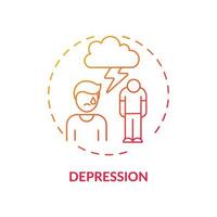 Depression red gradient concept icon vector