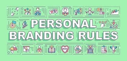 Personal branding rules word concepts banner vector