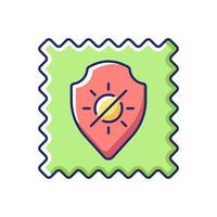 UV protection fabric feature vector flat color icon