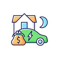 EV energy tariff RGB color icon vector