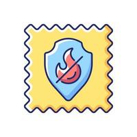 Fireproof fabric feature on fabric vector flat color icon