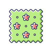 Abstract print pattern on fabric vector flat color icon